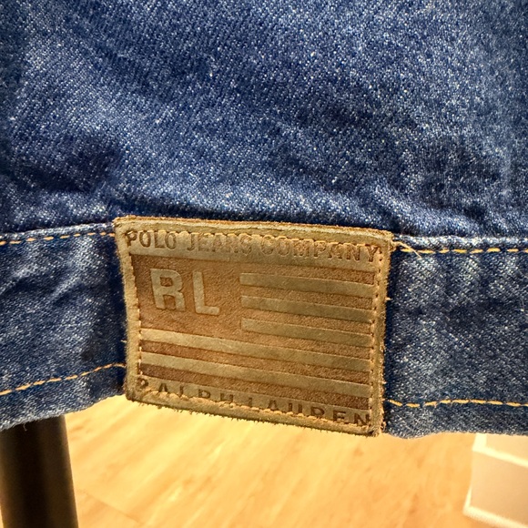 Ralph Lauren Polo Jeans Vintage 90s Denim Jacket Corduroy Collar Mens Large - Picture 9 of 11